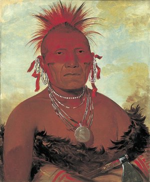 Shon-ka-ki-he-ga, Horse Chief, Grand Pawnee Head Chief by George Catlin Oil Painting