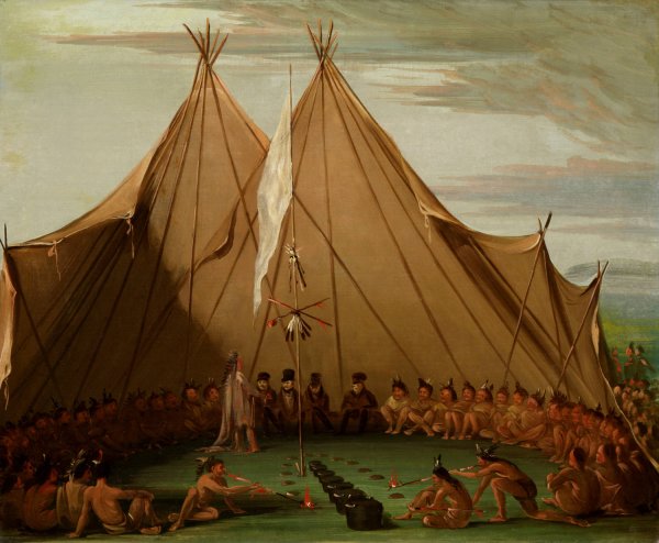 Main Product Photo of Sioux Dog Feast  Painting by George Catlin
