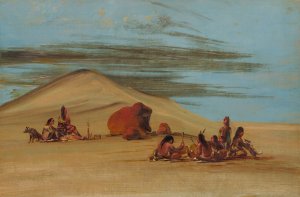Sioux Worshiping At The Red Boulders by George Catlin Oil Painting