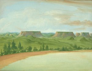 Square Hills, 1200 Miles Above St. Louis by George Catlin Oil Painting