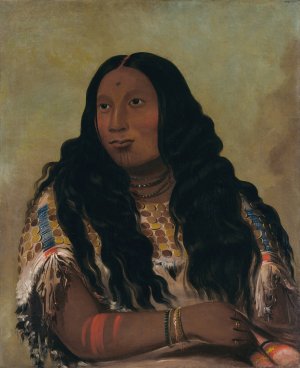 Tchon-Su-Mons-Ka, Sand Bar, Wife of The Trader Francois Chardon by George Catlin Oil Painting