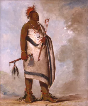 Tchong-Tas-Sab-Bee, Black Dog, Second Chief Oil painting by George Catlin