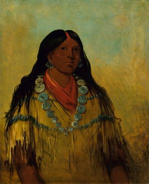 Tchow-Ee-Put-O-Kaw, a Woman by George Catlin Oil Painting
