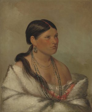 The Female Eagle - Shawano by George Catlin Oil Painting