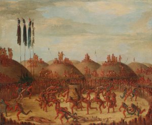 The Last Race, Mandan O-Kee-Pa Ceremony by George Catlin Oil Painting