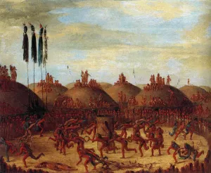 The Last Race, Mandan O-Kee-Pa Ceremony painting by George Catlin
