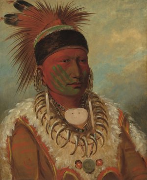 The White Cloud, Head Chief of the Iowas by George Catlin Oil Painting