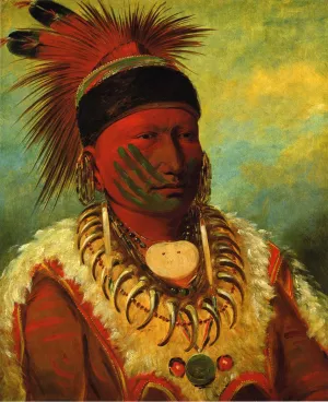 The White Cloud, Head Chief of the Iowas by George Catlin Oil Painting
