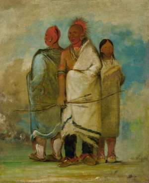 Three Fox Indians by George Catlin Oil Painting