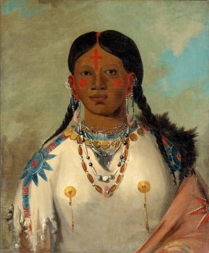 Tis-Se-Woo-Na-Tis, She Who Bathes Her Knees, Wife of The Chief by George Catlin Oil Painting