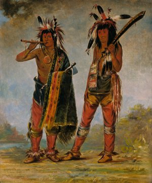 Two Young Men by George Catlin Oil Painting