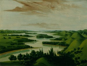 View From Floyd's Grave, 1300 Miles Above St. Louis by George Catlin Oil Painting
