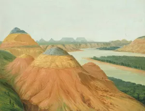 View In The Big Bend Of The Upper Missouri Oil painting by George Catlin