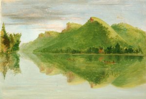 View On The Upper Mississippi, Beautiful Prairie Bluffs by George Catlin Oil Painting