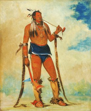 Wah-Chee-Hahs-Ka, Man Who Puts All Out of Doors by George Catlin Oil Painting