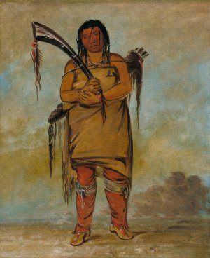 Wah-Chees, a Brave by George Catlin Oil Painting