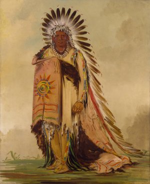 Wan-Ee-Ton, Chief of The Tribe by George Catlin Oil Painting