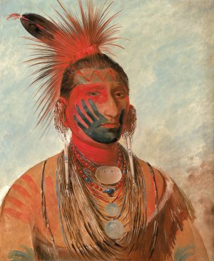 Wash-ka-mon-ya, Fast Dancer, a Warrior by George Catlin Oil Painting