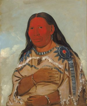Wife of Two Crows by George Catlin Oil Painting