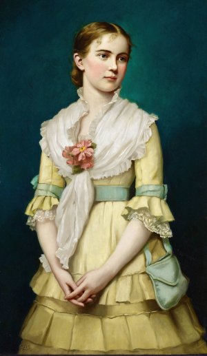 Portrait of a Young Girl by George Chickering Munzig Oil Painting