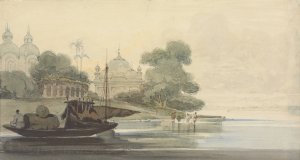 A River in Ceylon by George Chinnery Oil Painting
