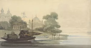 A River in Ceylon by George Chinnery Oil Painting
