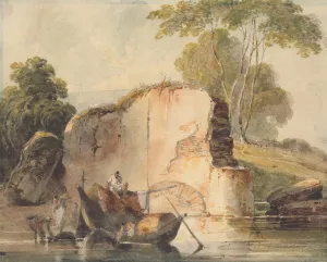 A River Scene by George Chinnery Oil Painting