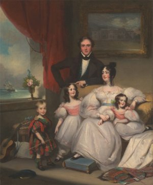 An English Family in Macao by George Chinnery Oil Painting