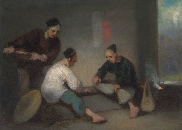 Main Product Photo of Chinese Gamblers  Painting by George Chinnery
