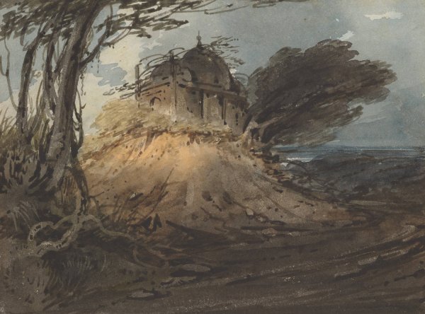 Main Product Photo of Indian Temple  Painting by George Chinnery