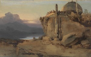 Ruins of a Temple, Sunset by George Chinnery Oil Painting