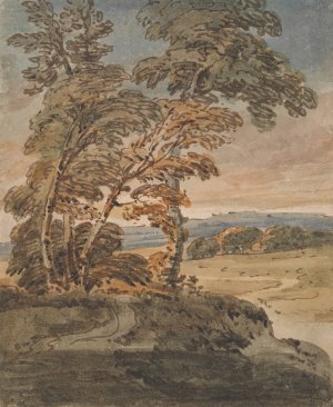 Trees on a Hillside Path by George Chinnery Oil Painting