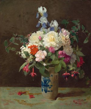 Vase of Flowers by George Cochran Lambdin Oil Painting