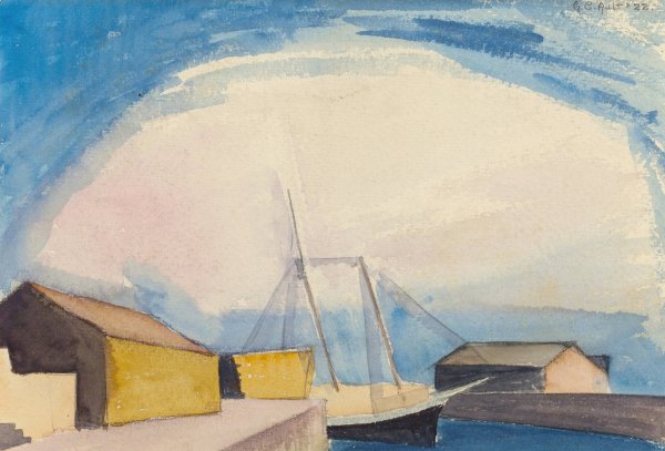 Sailboat  by George Copeland Ault - Hand-Painted Oil Painting Reproduction