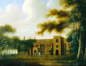 A View of Hale Hall, Lancashire by George Cuitt - Oil Painting Reproduction