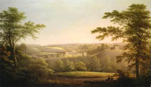 Easby Hall and Easby Abbey with Richmond, Yorkshire in the Background by George Cuitt Oil Painting