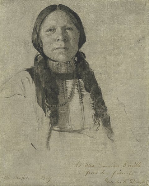 An Arapahoe Boy  by George De Forest Brush - Hand-Painted Oil Painting Reproduction