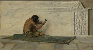 An Aztec Sculptor by George De Forest Brush Oil Painting