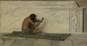 An Aztec Sculptor by George De Forest Brush Oil Painting