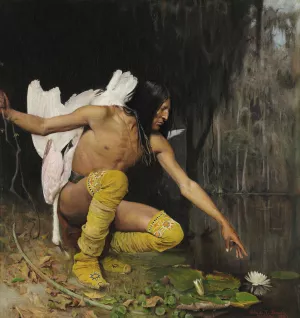 The Indian and the Lily  by George De Forest Brush Oil Painting
