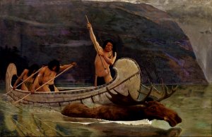 The Moose Chase by George De Forest Brush Oil Painting