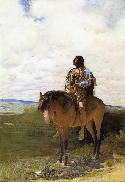 The Sioux Brave by George De Forest Brush - Hand-Painted Oil Painting Reproduction