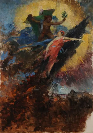 Apollon et Daphne by George Desvallieres Oil Painting