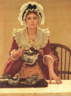 Tea by George Dunlop Leslie Oil Painting