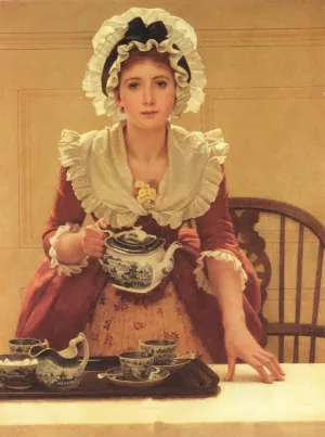 Tea by George Dunlop Leslie Oil Painting