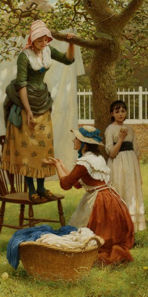 The Daughters of Eve by George Dunlop Leslie - Hand-Painted Oil Painting Reproduction