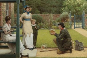 The Goldfish Seller by George Dunlop Leslie Oil Painting