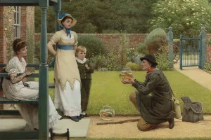 The Goldfish Seller by George Dunlop Leslie Oil Painting