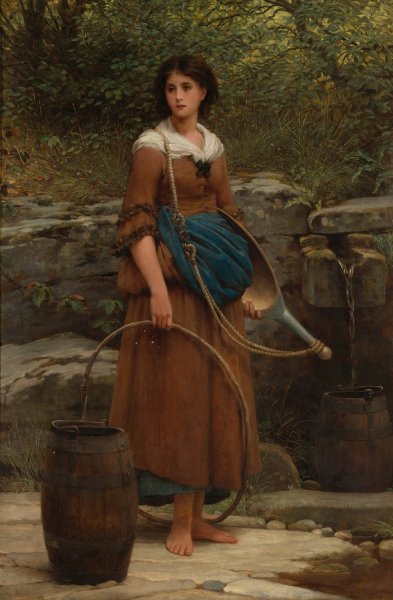 The Nut Brown Maid by George Dunlop Leslie - Hand-Painted Oil Painting Reproduction
