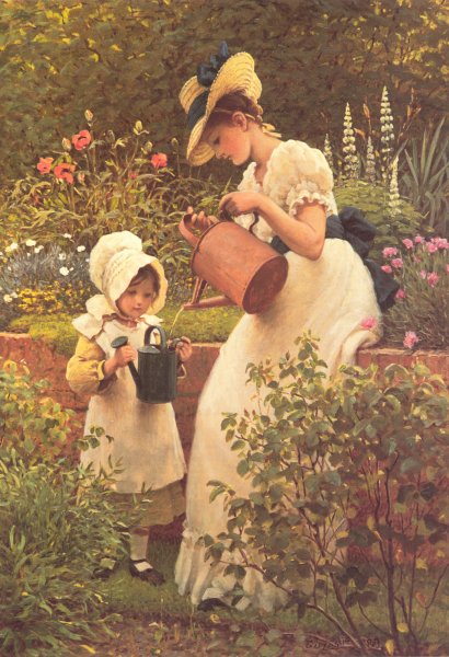The Young Gardener by George Dunlop Leslie - Hand-Painted Oil Painting Reproduction